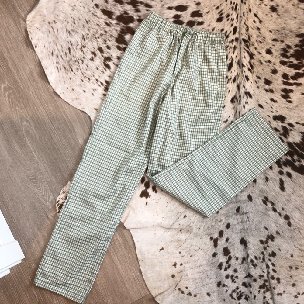 Brandy Melville Green (small print) Plaid Pants